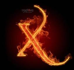 fire alphabet (X)